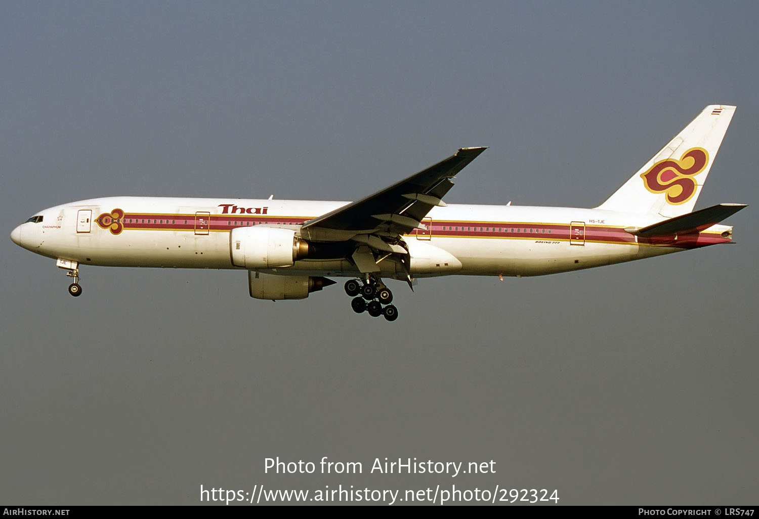 Aircraft Photo of HS-TJE | Boeing 777-2D7 | Thai Airways International | AirHistory.net #292324