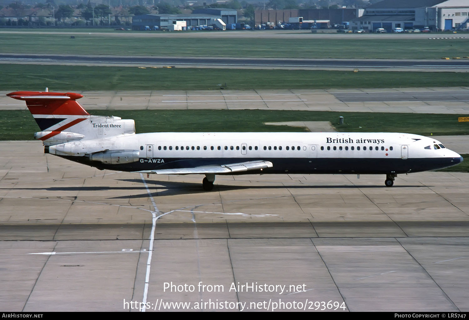 Aircraft Photo of G-AWZA | Hawker Siddeley HS-121 Trident 3B | British Airways | AirHistory.net #293694