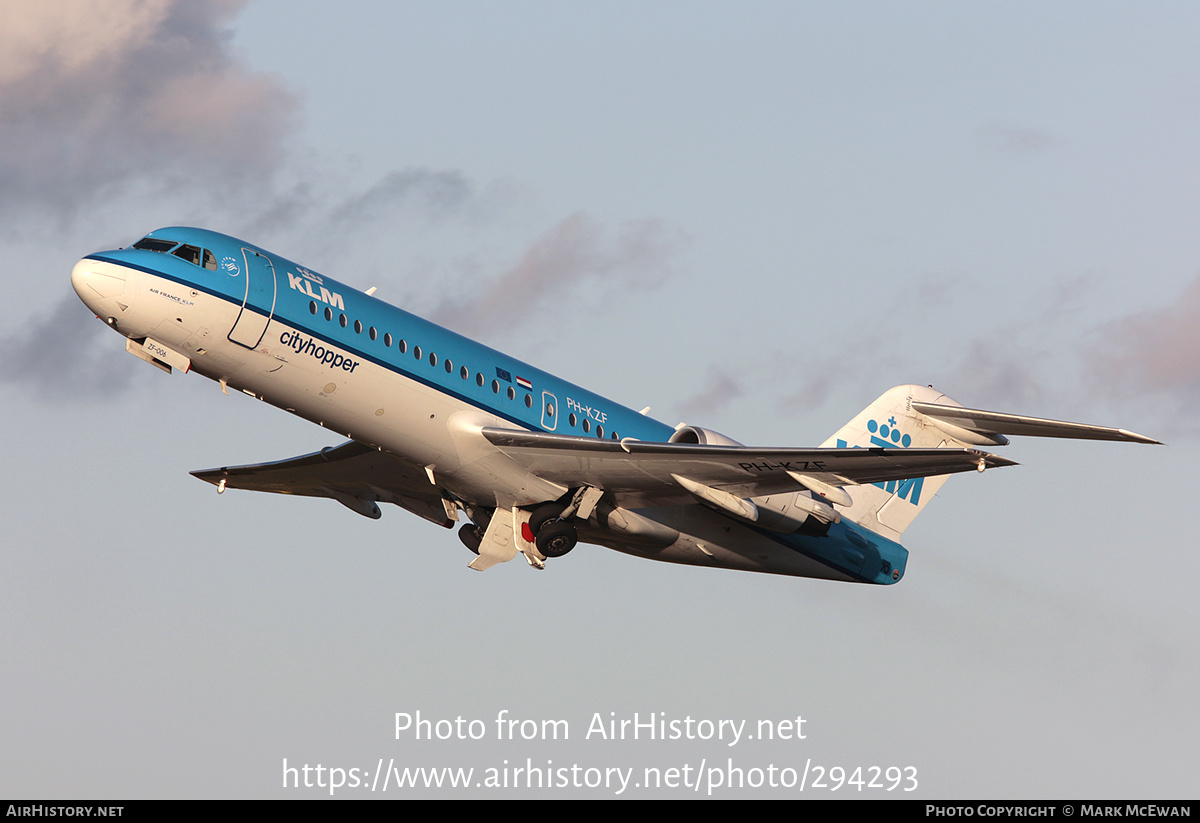 Aircraft Photo of PH-KZF | Fokker 70 (F28-0070) | KLM Cityhopper | AirHistory.net #294293