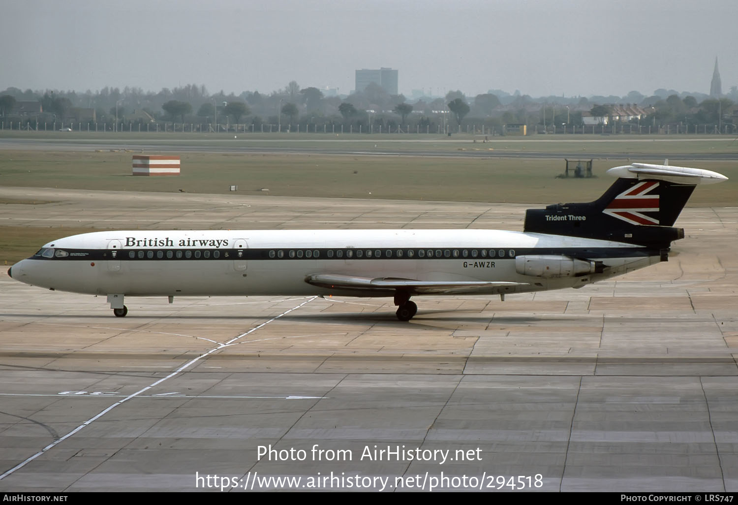 Aircraft Photo of G-AWZR | Hawker Siddeley HS-121 Trident 3B | British Airways | AirHistory.net #294518