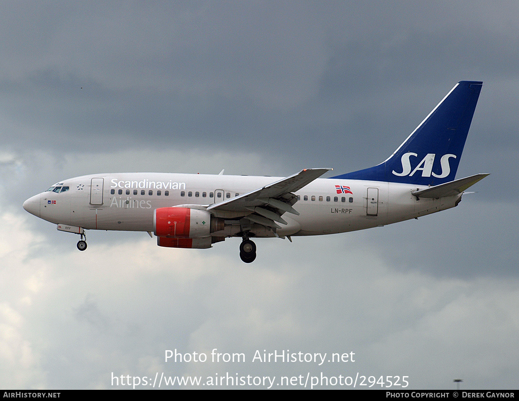 Aircraft Photo of LN-RPF | Boeing 737-683 | Scandinavian Airlines - SAS | AirHistory.net #294525