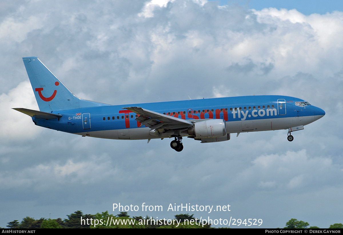 Aircraft Photo of G-THOE | Boeing 737-3Q8 | Thomsonfly | AirHistory.net #294529