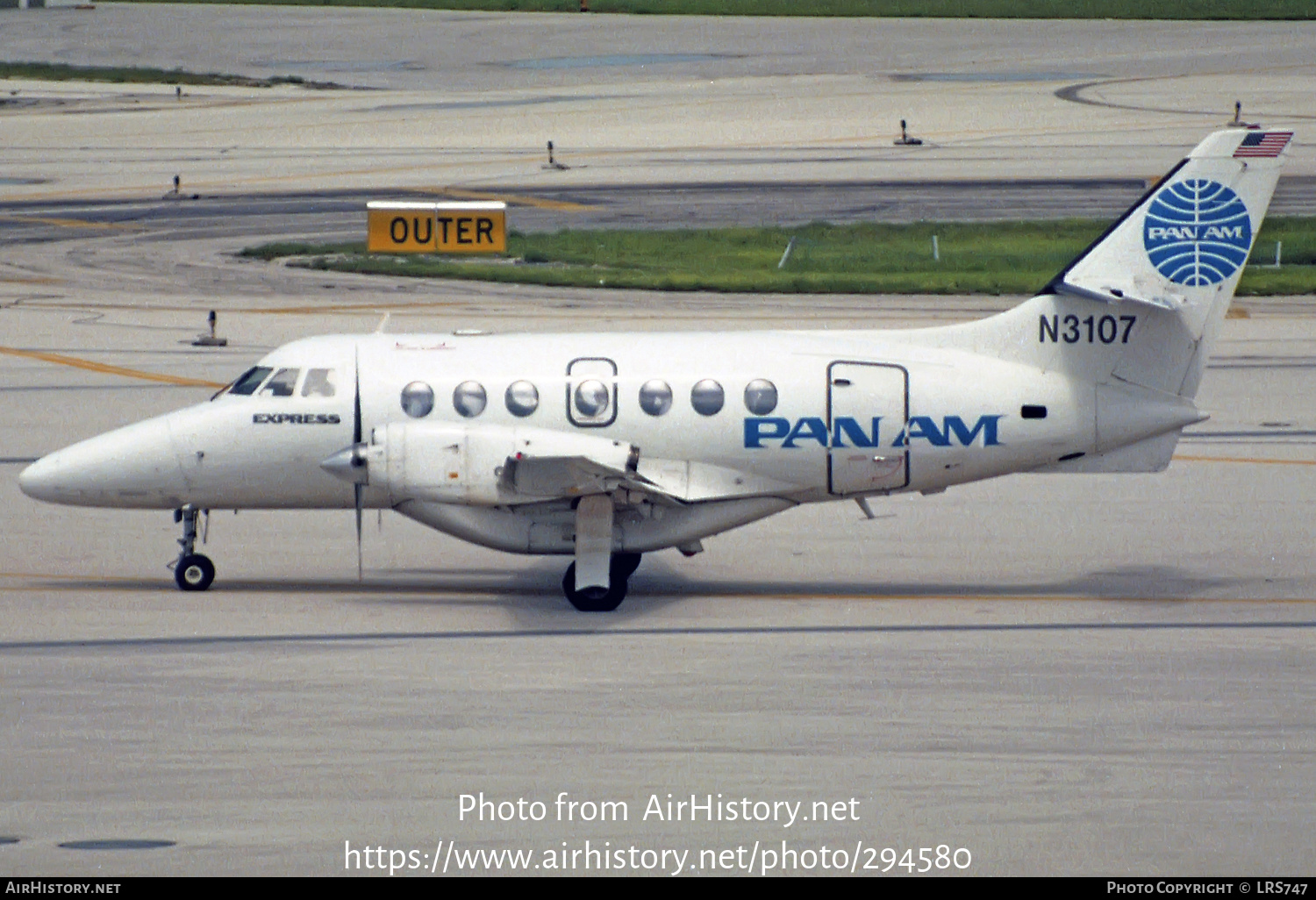 Aircraft Photo of N3107 | British Aerospace BAe-3201 Jetstream Super 31 | Pan Am Express | AirHistory.net #294580