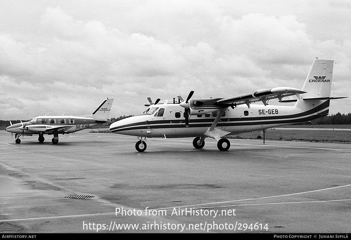 Aircraft Photo of SE-GEB | De Havilland Canada DHC-6-300 Twin Otter | CrownAir | AirHistory.net #294614