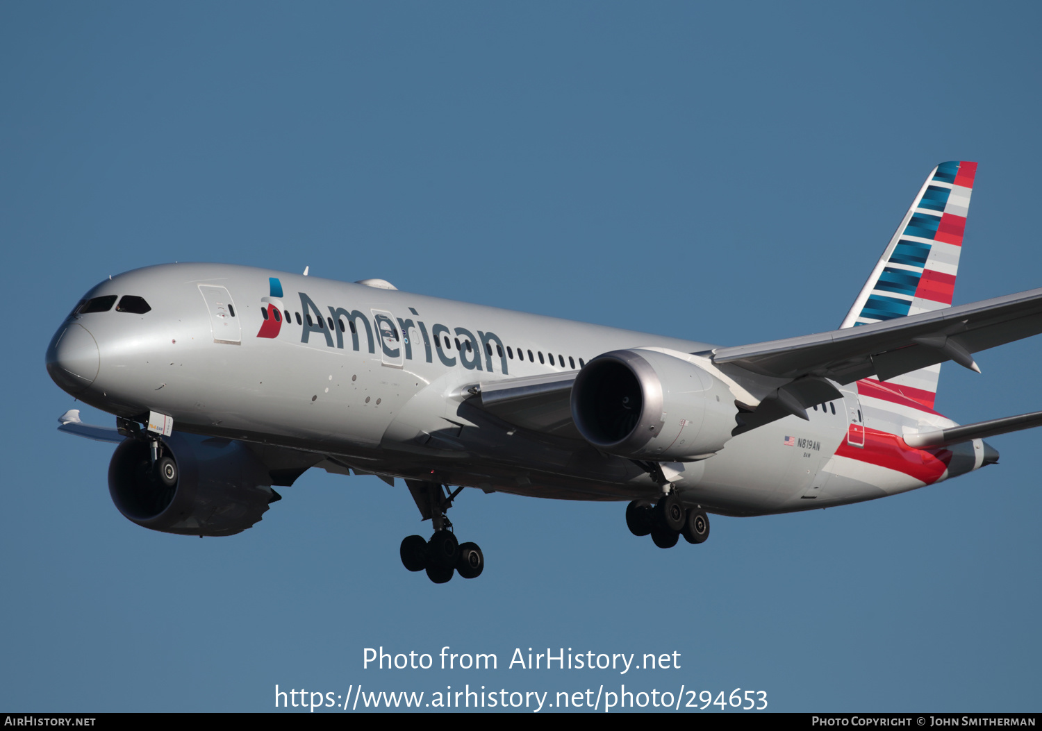 Aircraft Photo of N819AN | Boeing 787-8 Dreamliner | American Airlines | AirHistory.net #294653