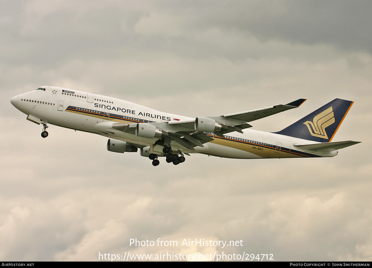 Aircraft Photo of 9V-SPJ | Boeing 747-412 | Singapore Airlines | AirHistory.net #294712