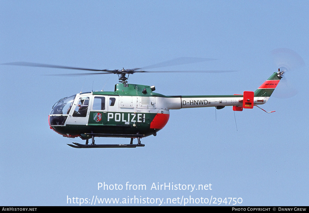 Aircraft Photo of D-HNWD | MBB BO-105CBS | Polizei Nordrhein-Westfalen | AirHistory.net #294750