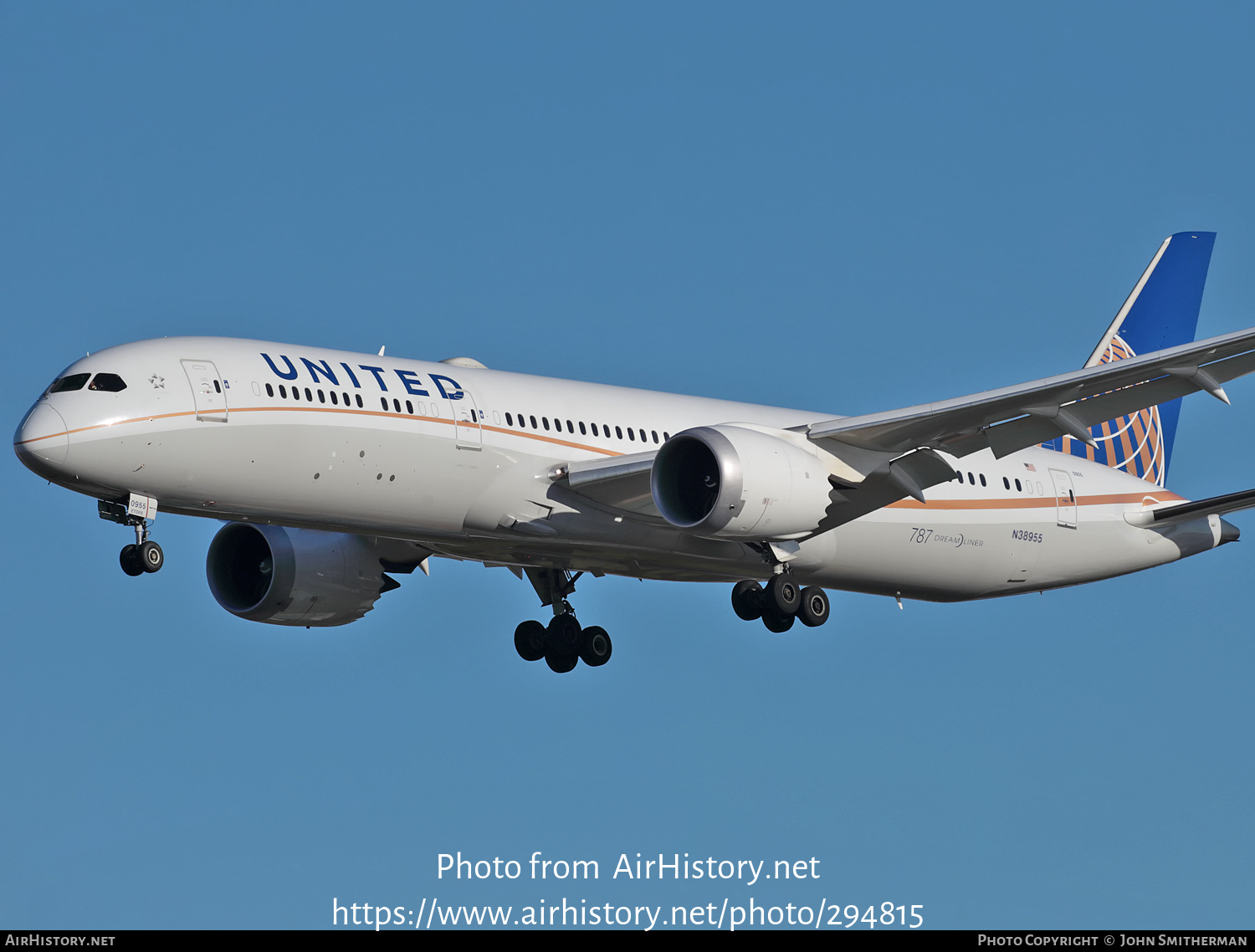 Aircraft Photo of N38955 | Boeing 787-9 Dreamliner | United Airlines | AirHistory.net #294815