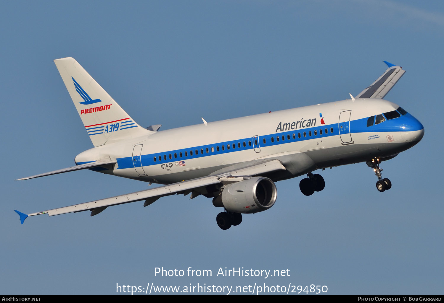 Aircraft Photo of N744P | Airbus A319-112 | American Airlines | Piedmont Airlines | AirHistory.net #294850