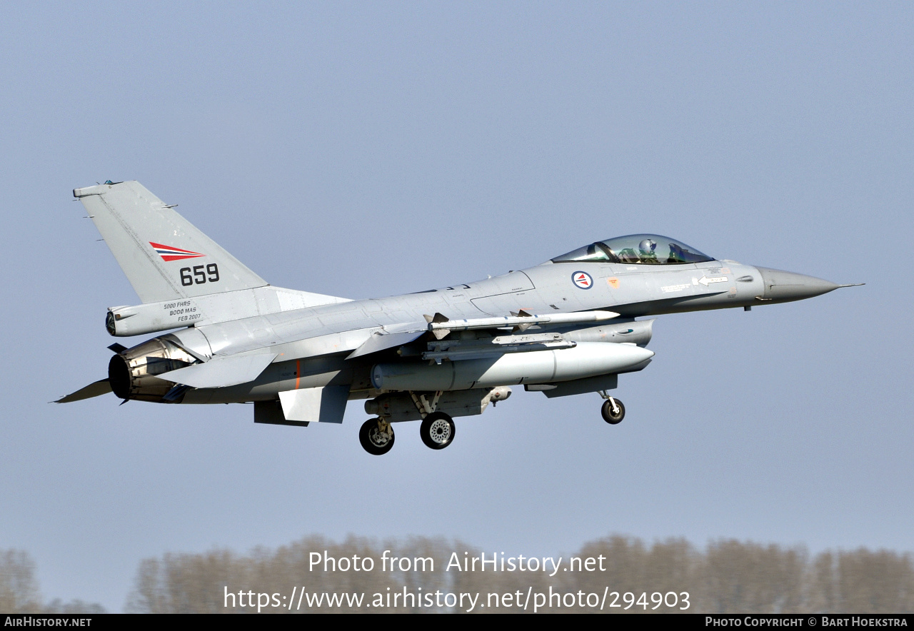 Aircraft Photo of 659 | General Dynamics F-16A Fighting Falcon | Norway - Air Force | AirHistory.net #294903