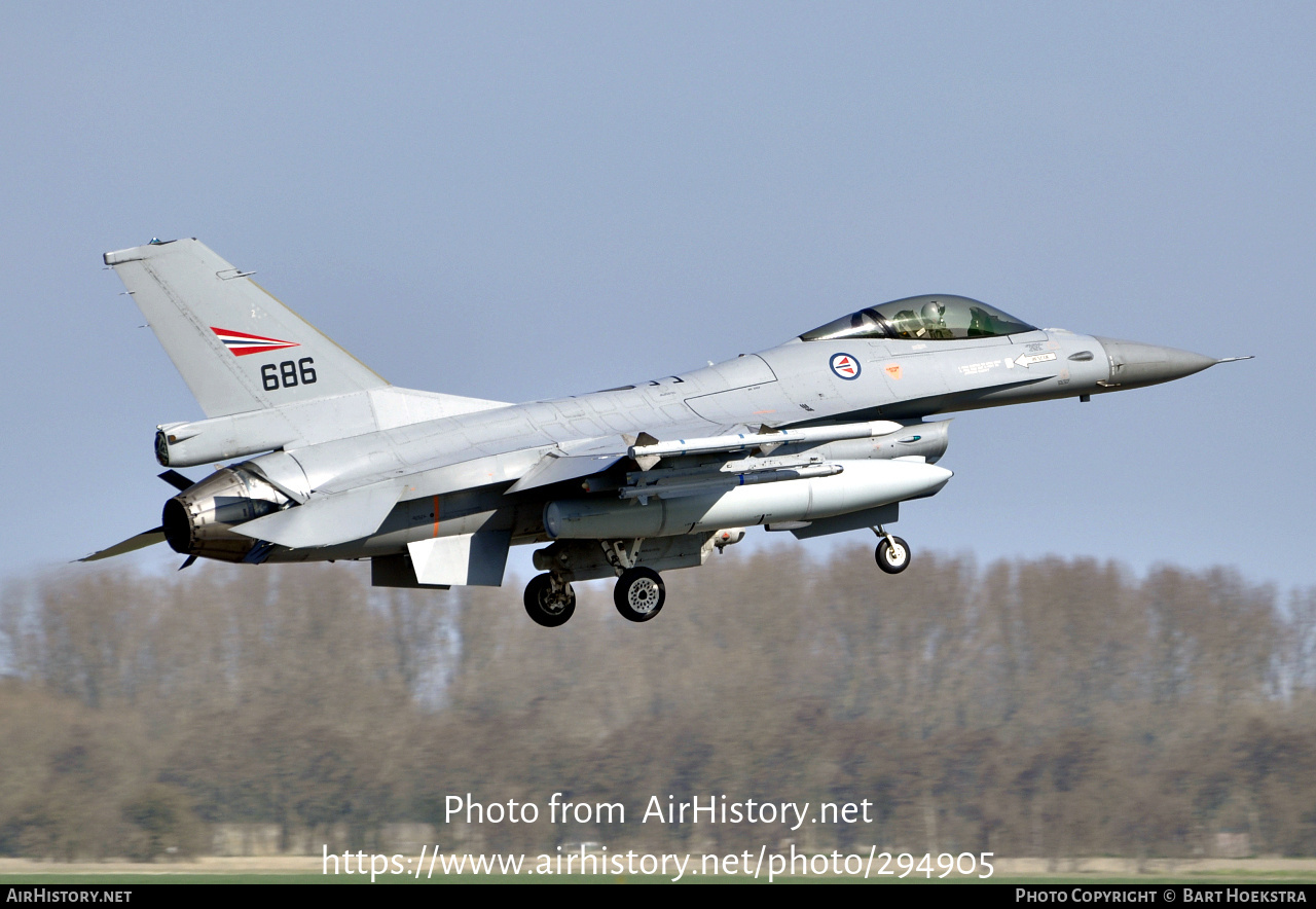 Aircraft Photo of 686 | Lockheed F-16AM Fighting Falcon | Norway - Air Force | AirHistory.net #294905