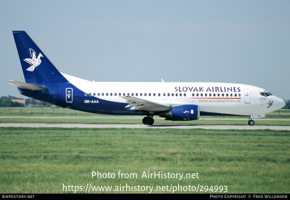 Aircraft Photo of OM-AAA | Boeing 737-3Y0 | Slovak Airlines - Slovenské Aerolínie | AirHistory.net #294993