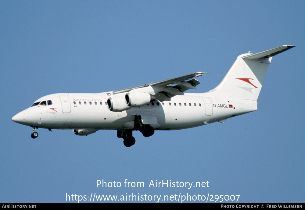 Aircraft Photo of D-AMGL | British Aerospace BAe-146-200 | Austrian Arrows | AirHistory.net #295007