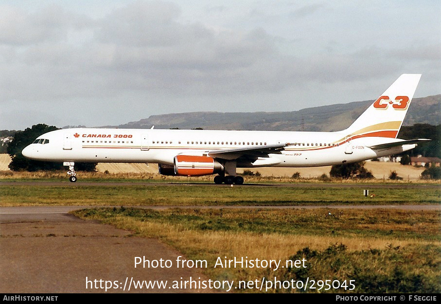 Aircraft Photo of C-FOON | Boeing 757-28A | Canada 3000 | AirHistory.net #295045