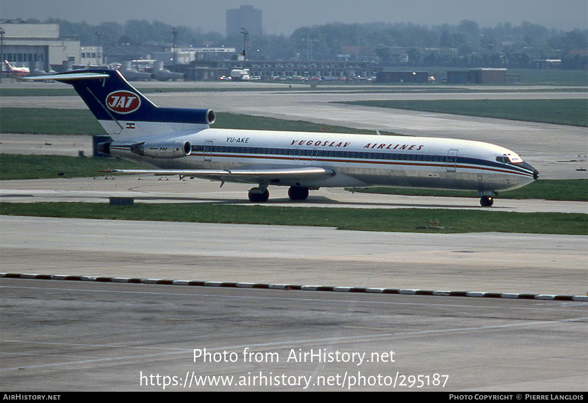 Aircraft Photo of YU-AKE | Boeing 727-2H9/Adv | JAT Yugoslav Airlines - Jugoslovenski Aerotransport | AirHistory.net #295187