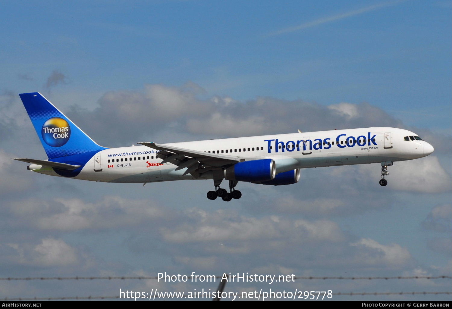 Aircraft Photo of C-GJZB | Boeing 757-28A | Thomas Cook Airlines | AirHistory.net #295778