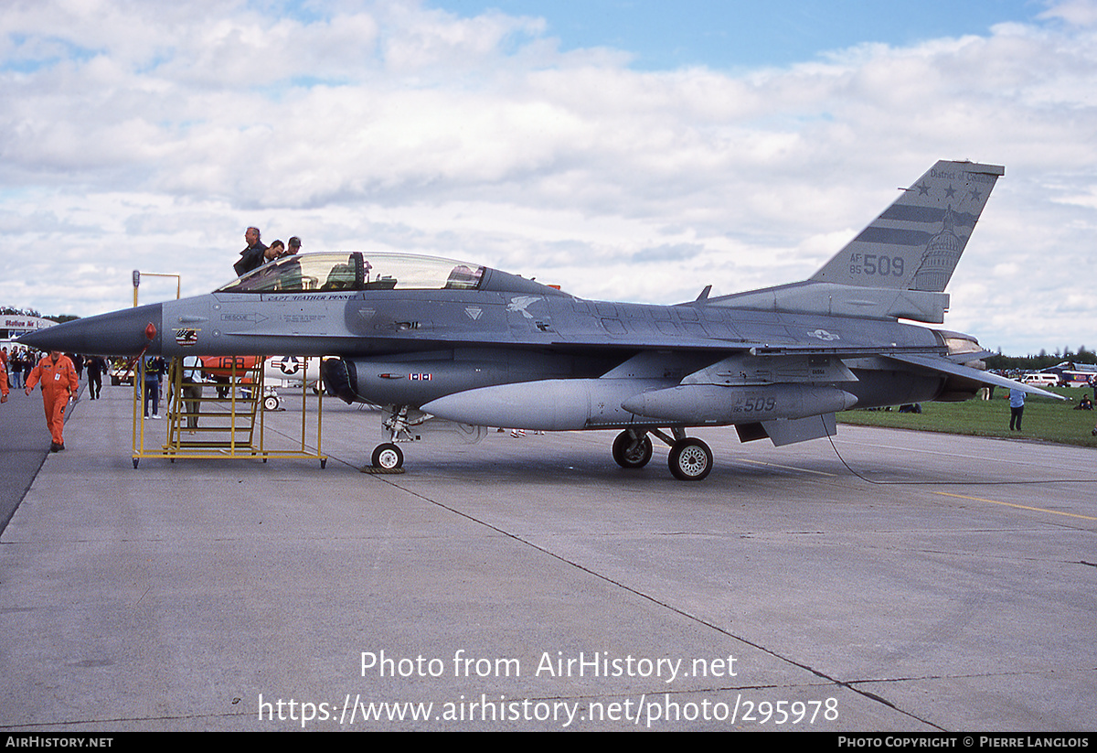 Aircraft Photo of 85-1509 / AF85-509 | General Dynamics F-16D Fighting Falcon | USA - Air Force | AirHistory.net #295978