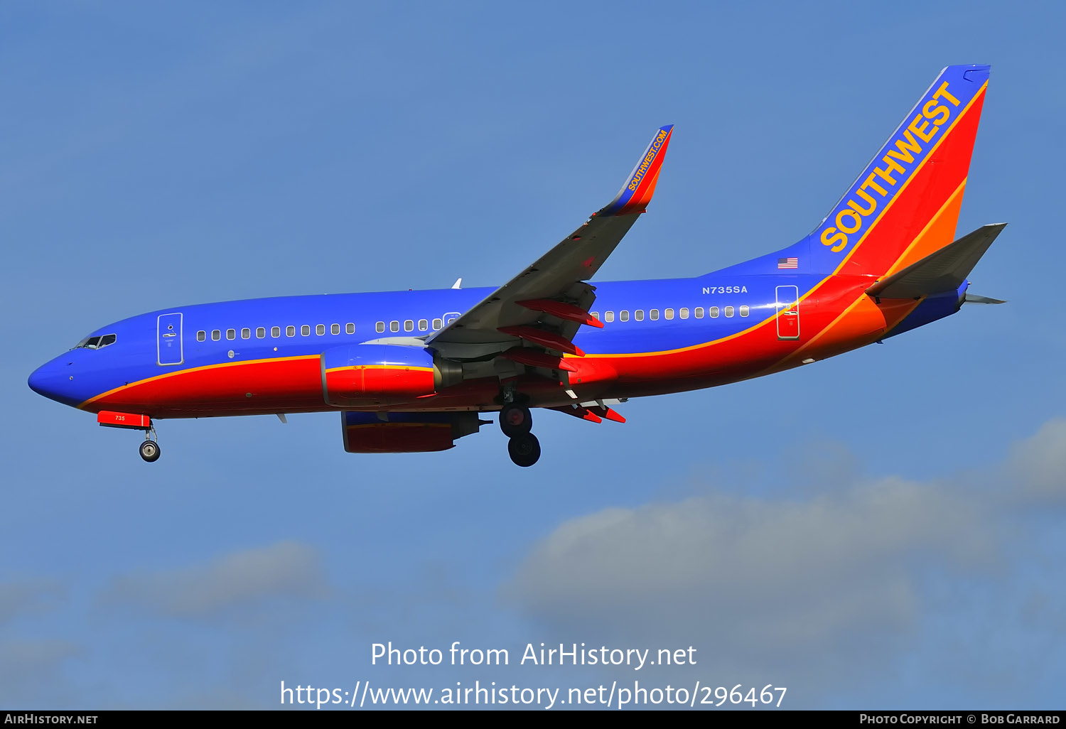 Aircraft Photo of N735SA | Boeing 737-7H4 | Southwest Airlines | AirHistory.net #296467