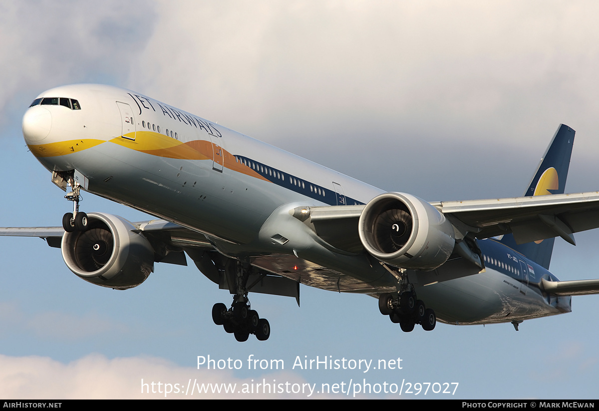 Aircraft Photo of VT-JEQ | Boeing 777-35R/ER | Jet Airways | AirHistory.net #297027