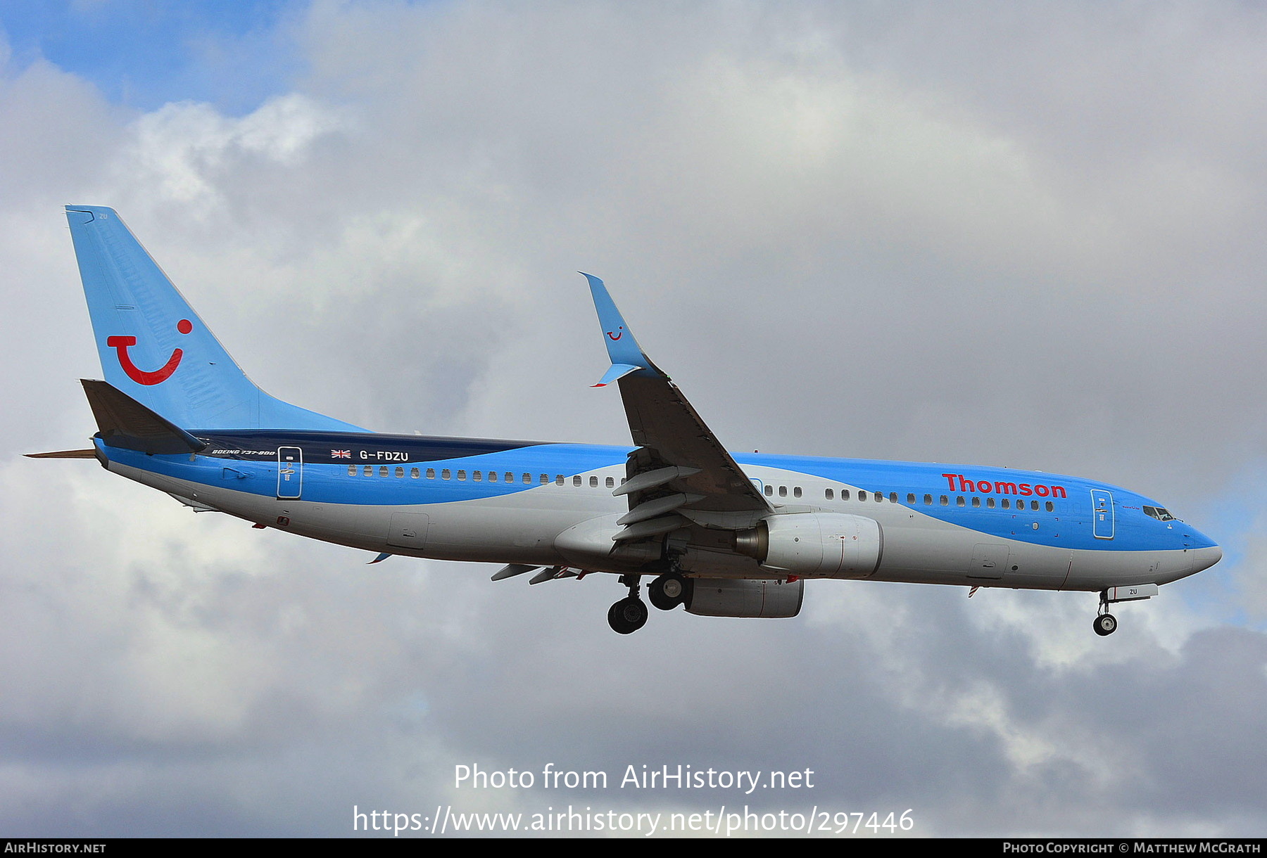 Aircraft Photo of G-FDZU | Boeing 737-8K5 | Thomson Airways | AirHistory.net #297446