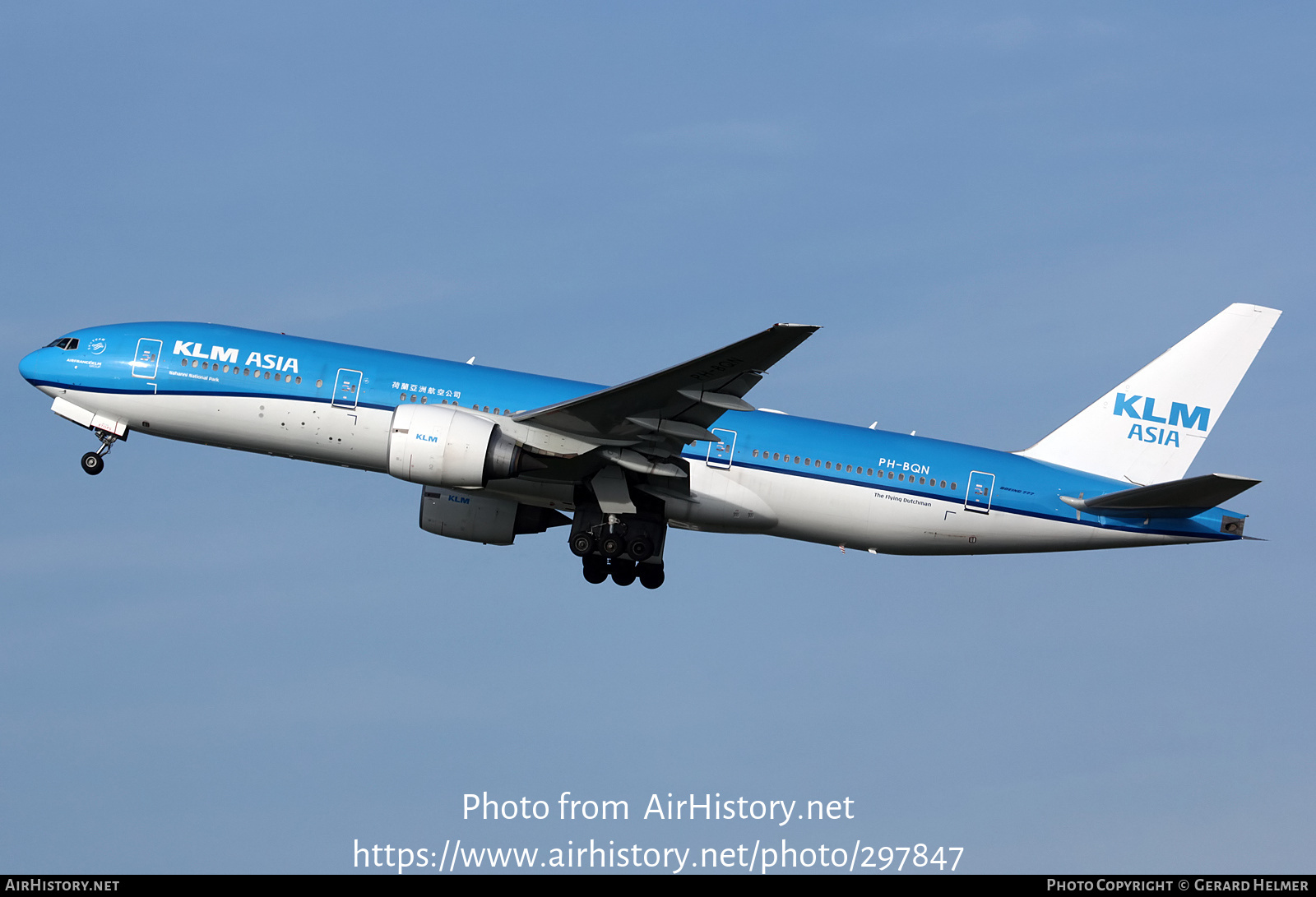 Aircraft Photo of PH-BQN | Boeing 777-206/ER | KLM Asia | AirHistory.net #297847