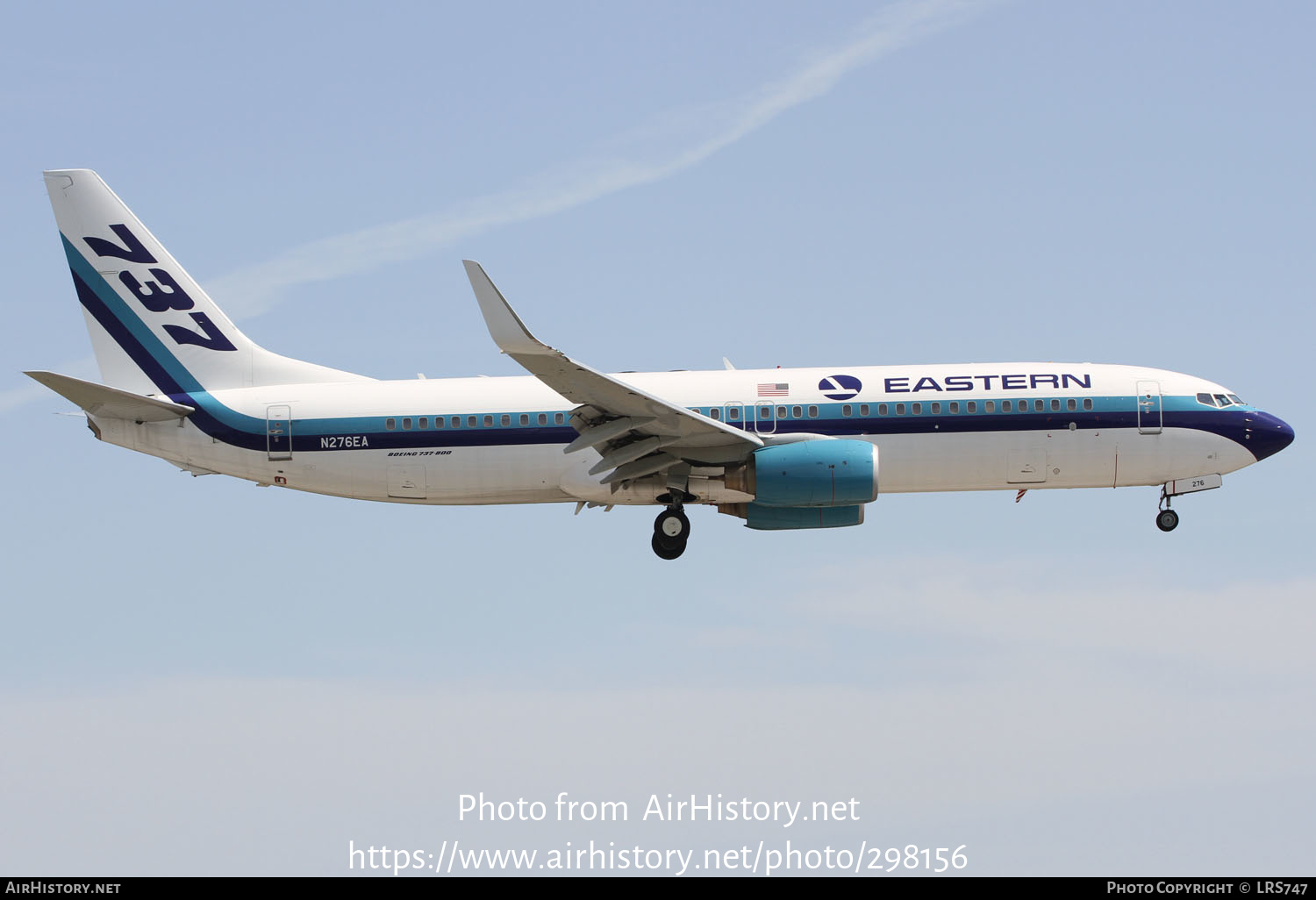 Aircraft Photo of N276EA | Boeing 737-8AL | Eastern Air Lines | AirHistory.net #298156