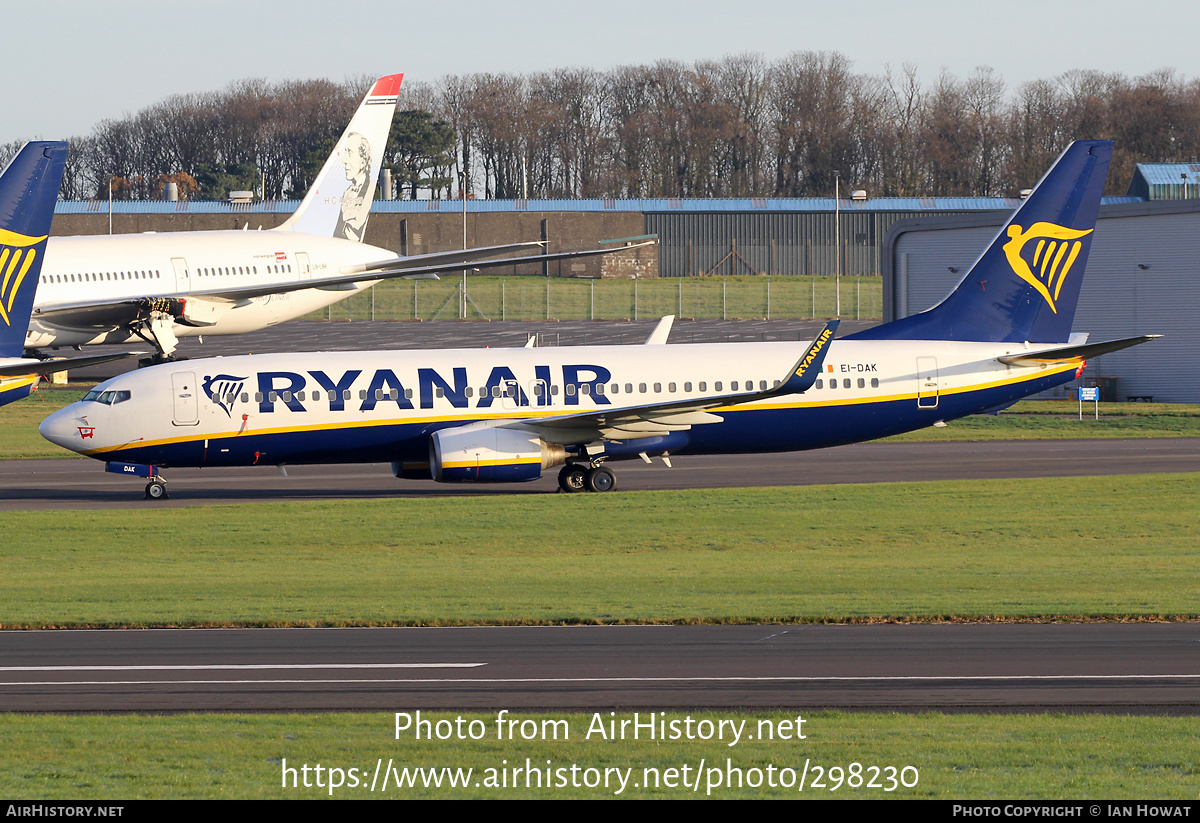 Aircraft Photo of EI-DAK | Boeing 737-8AS | Ryanair | AirHistory.net #298230