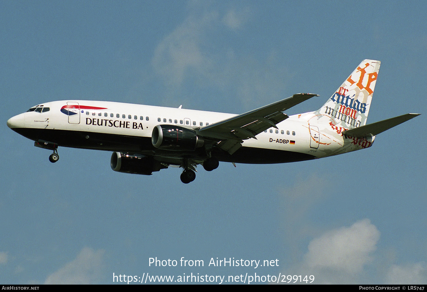 Aircraft Photo of D-ADBP | Boeing 737-31S | Deutsche BA | AirHistory.net #299149