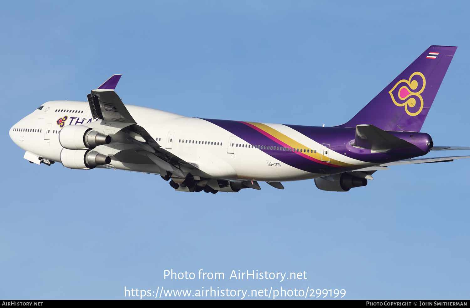 Aircraft Photo of HS-TGN | Boeing 747-4D7 | Thai Airways International | AirHistory.net #299199