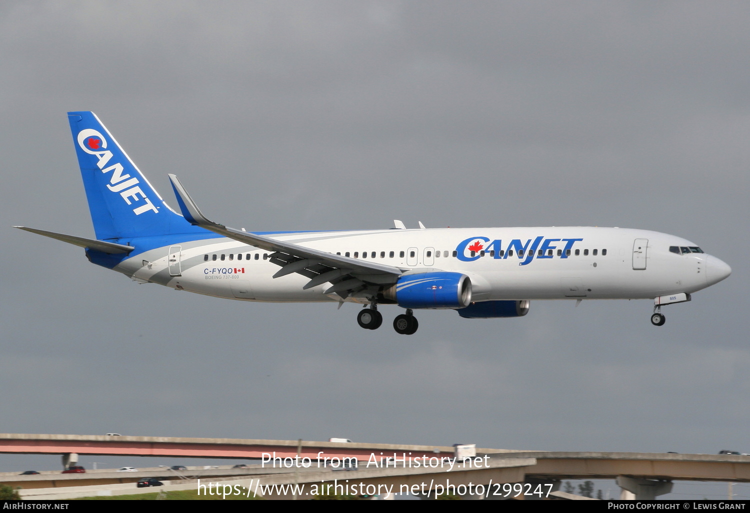 Aircraft Photo of C-FYQO | Boeing 737-8AS | CanJet Airlines | AirHistory.net #299247