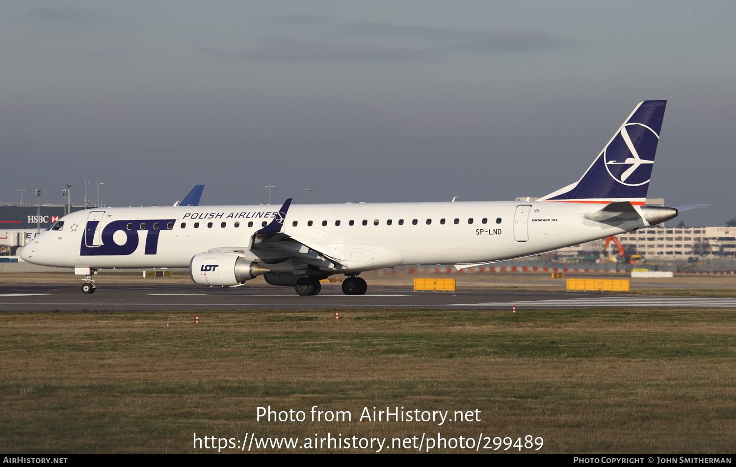 Aircraft Photo of SP-LND | Embraer 195LR (ERJ-190-200LR) | LOT Polish Airlines - Polskie Linie Lotnicze | AirHistory.net #299489