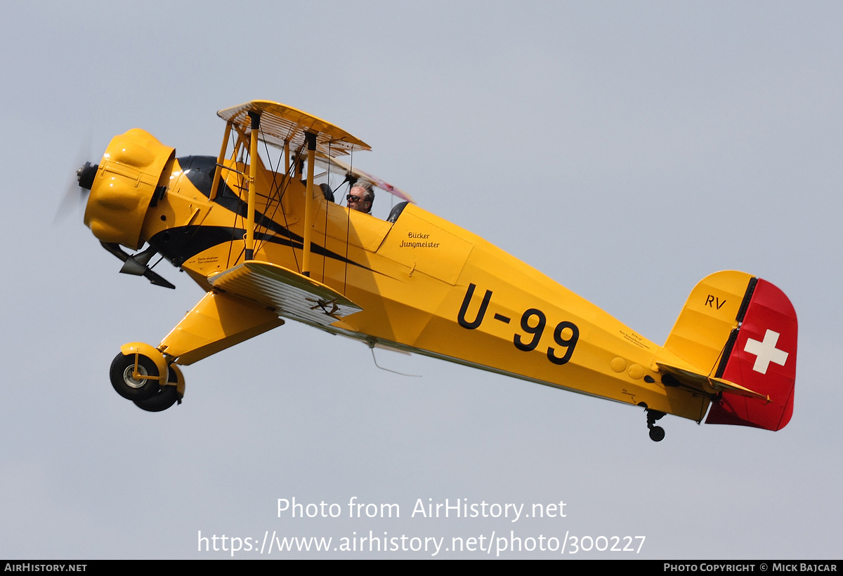 Aircraft Photo of G-AXMT / U-99 | Bücker Bü 133C Jungmeister | Switzerland - Air Force | AirHistory.net #300227