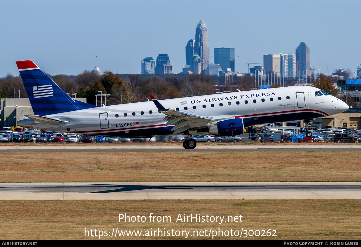 Aircraft Photo of N128HQ | Embraer 175LR (ERJ-170-200LR) | US Airways Express | AirHistory.net #300262