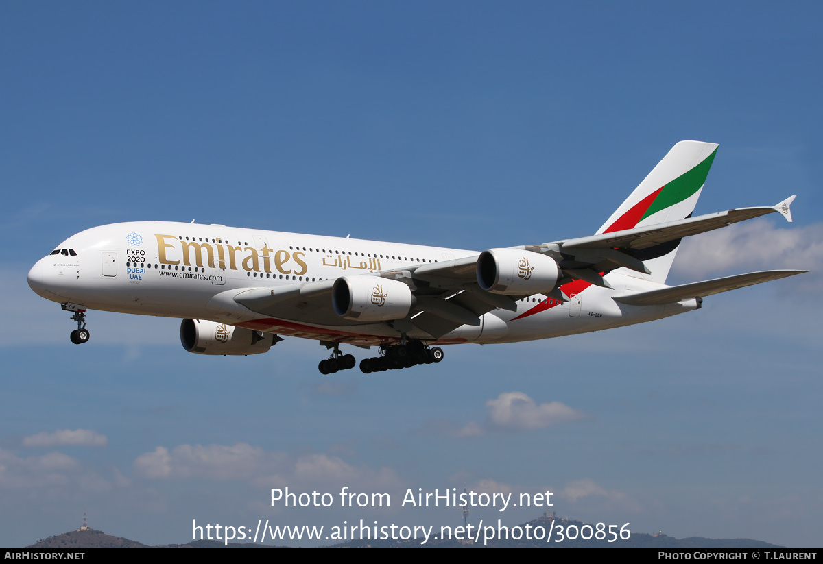 Aircraft Photo of A6-EDW | Airbus A380-861 | Emirates | AirHistory.net #300856