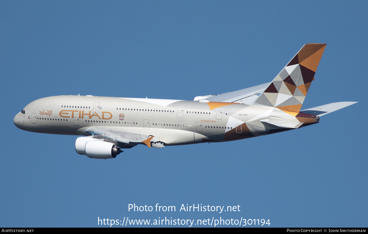 Aircraft Photo of A6-APA | Airbus A380-861 | Etihad Airways | AirHistory.net #301194