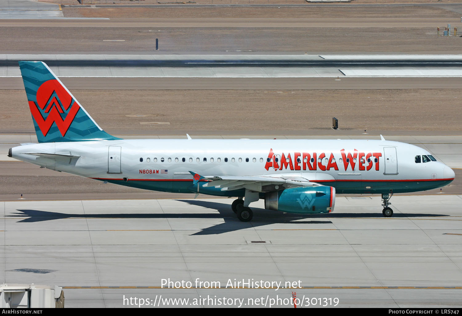 Aircraft Photo of N808AW | Airbus A319-132 | America West Airlines | AirHistory.net #301319