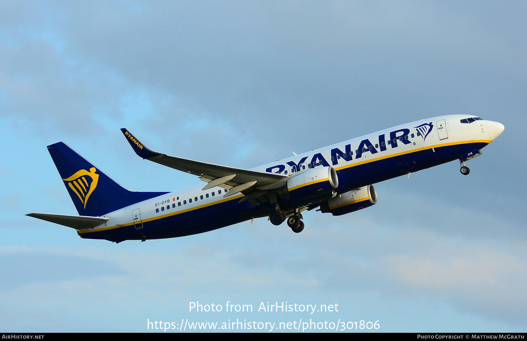 Aircraft Photo of EI-DYB | Boeing 737-8AS | Ryanair | AirHistory.net #301806