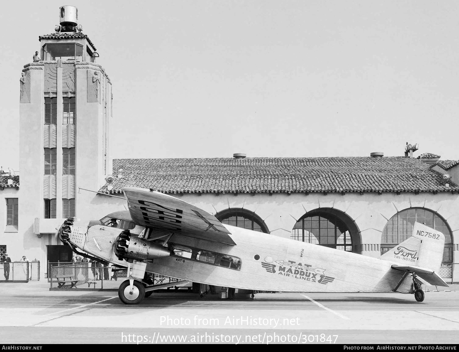 Aircraft Photo of NC7582 | Ford 4-AT-B Tri-Motor | TAT-Maddux Air Lines | AirHistory.net #301847