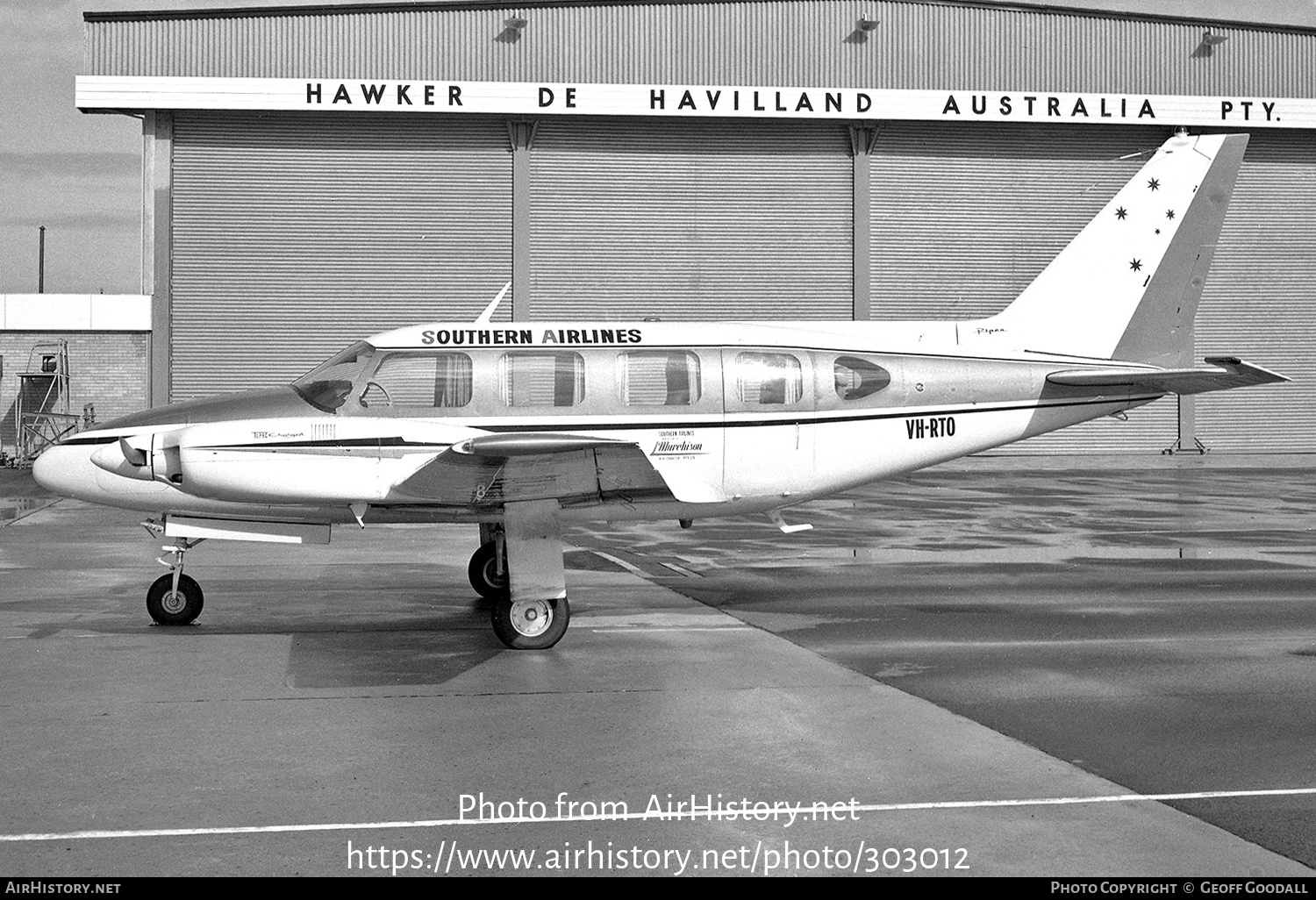 Aircraft Photo of VH-RTO | Piper PA-31-310 Navajo | Southern Airlines | AirHistory.net #303012