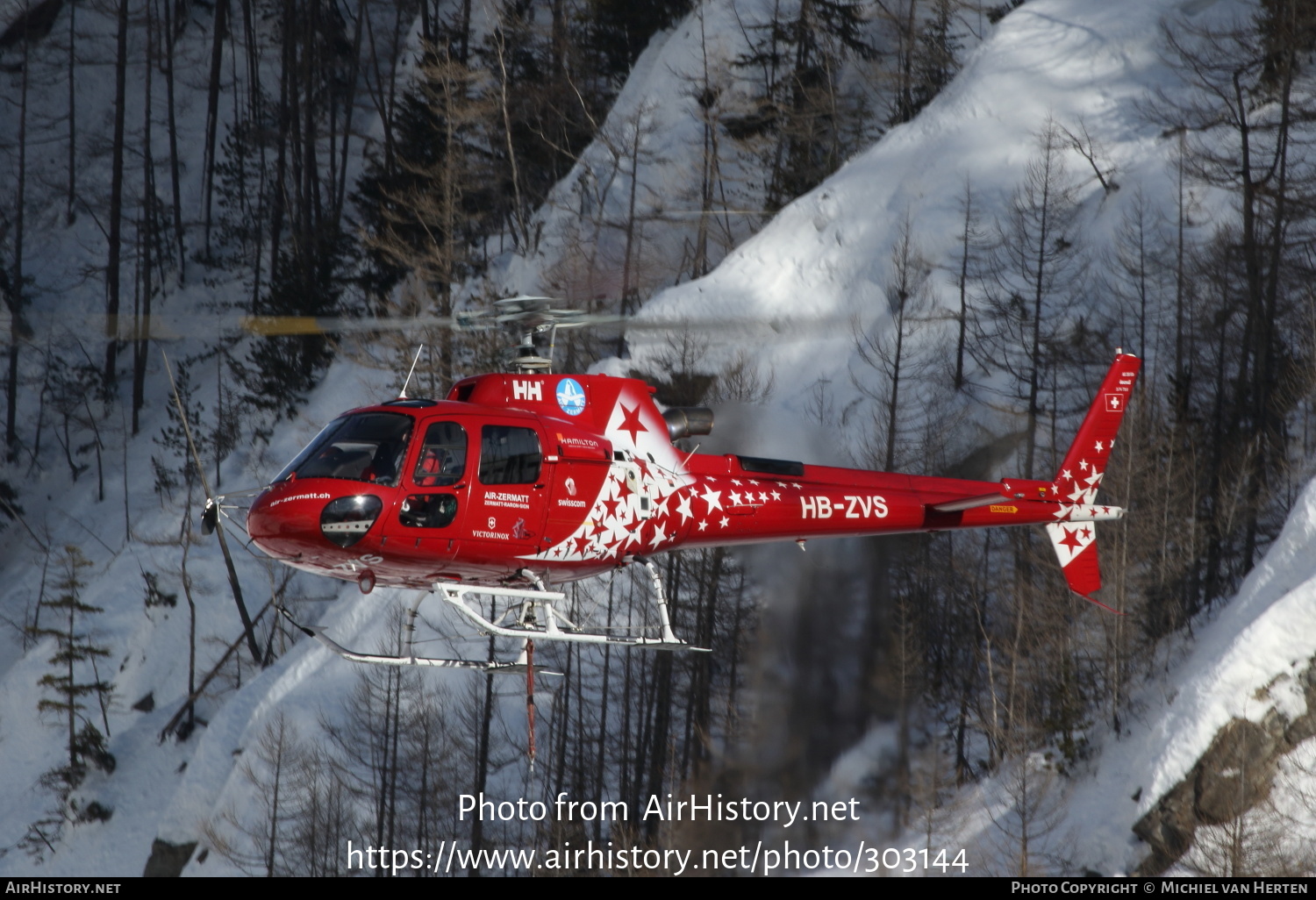 Aircraft Photo of HB-ZVS | Aerospatiale AS-350B-3 Ecureuil | Air Zermatt | AirHistory.net #303144