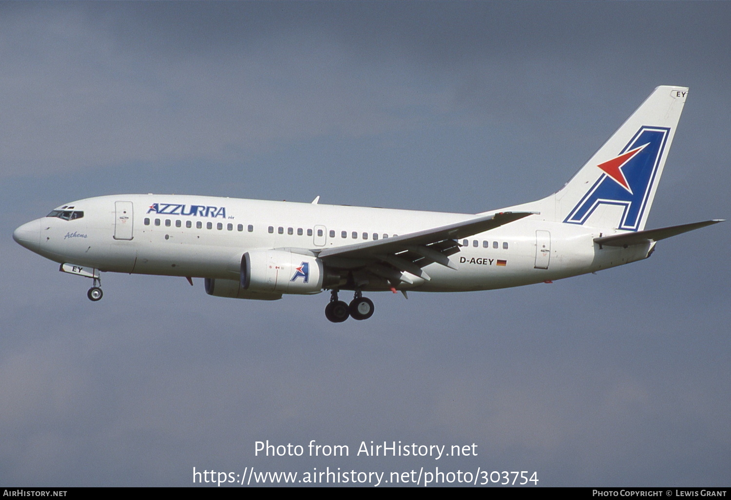 Aircraft Photo of D-AGEY | Boeing 737-73S | Azzurra Air | AirHistory.net #303754