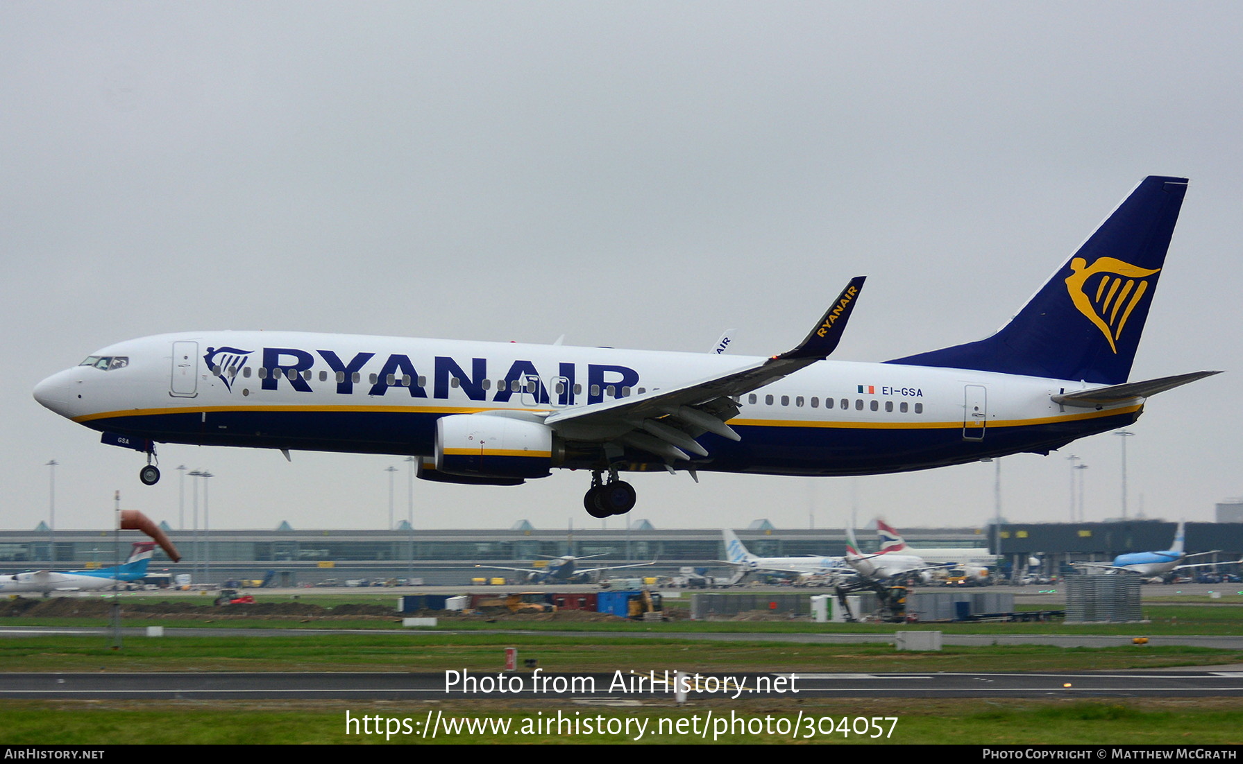 Aircraft Photo of EI-GSA | Boeing 737-800 | Ryanair | AirHistory.net #304057