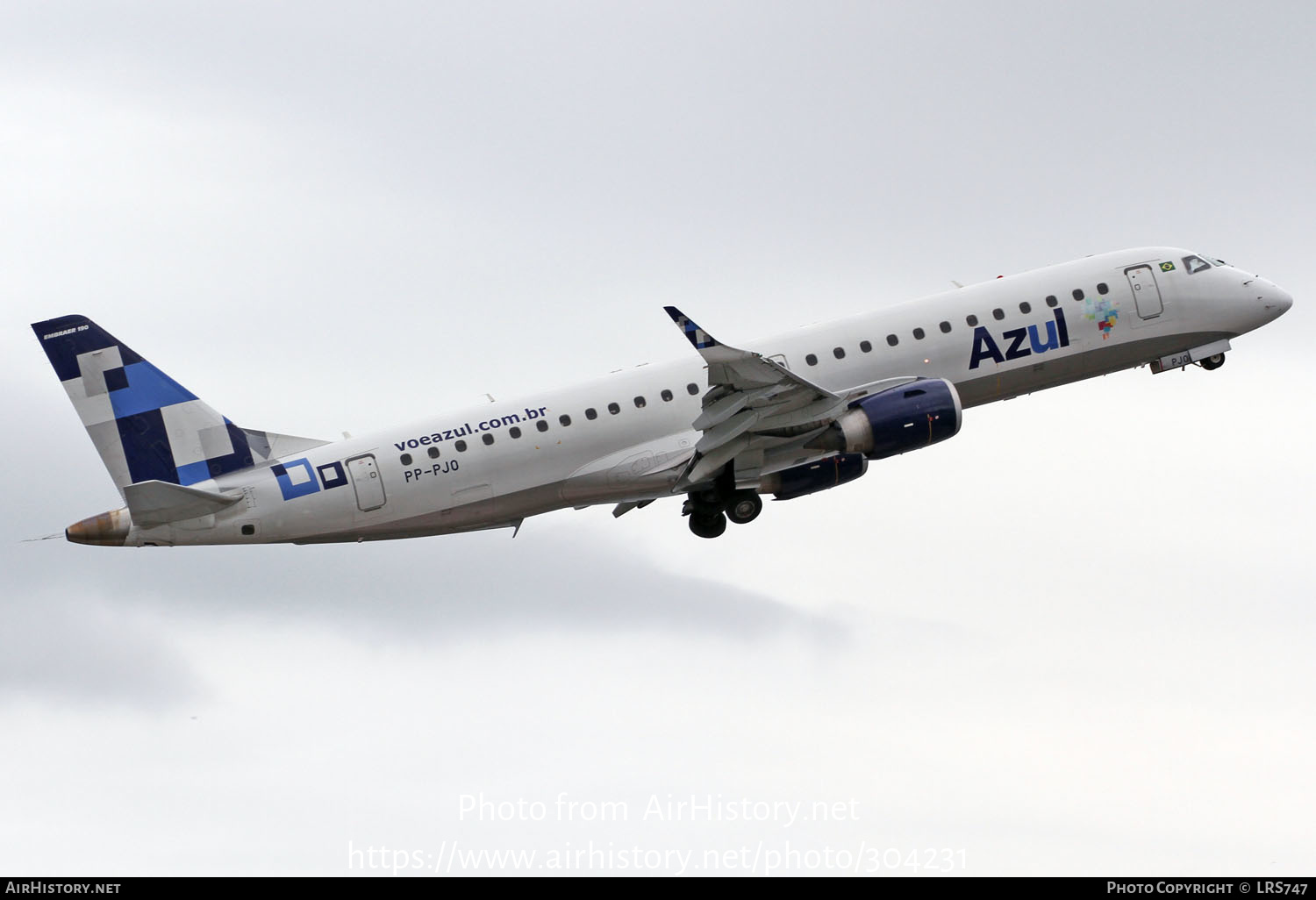 Aircraft Photo of PP-PJO | Embraer 190LR (ERJ-190-100LR) | Azul Linhas Aéreas Brasileiras | AirHistory.net #304231