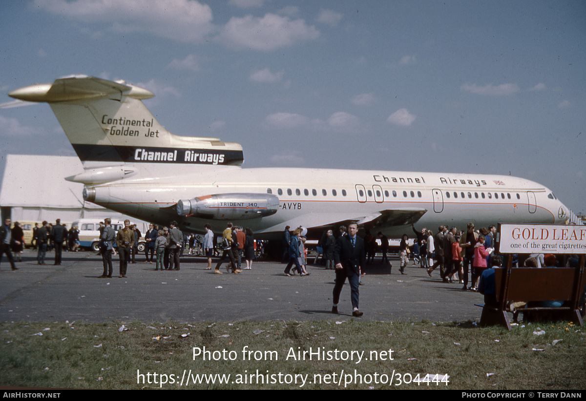 Aircraft Photo of G-AVYB | Hawker Siddeley HS-121 Trident 1E-140 | Channel Airways | AirHistory.net #304444