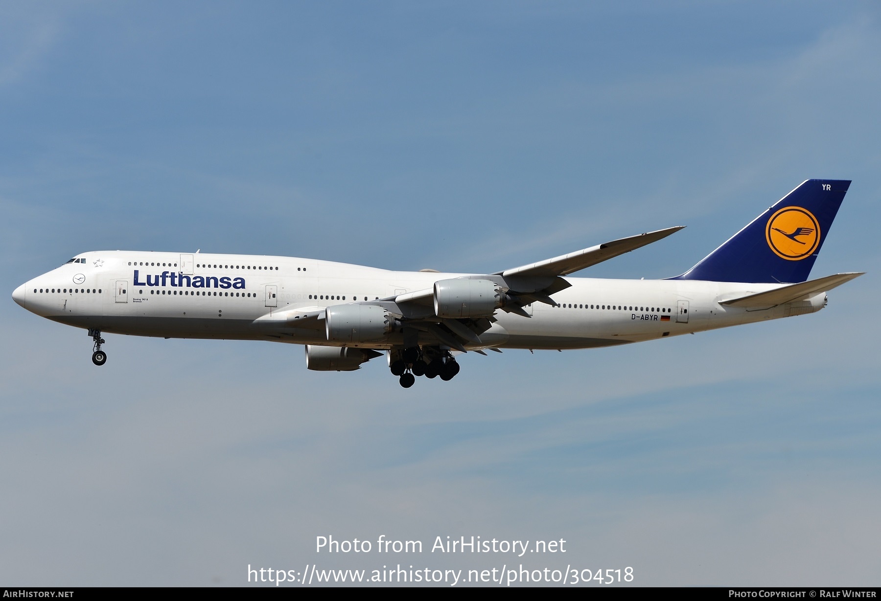 Aircraft Photo of D-ABYR | Boeing 747-830 | Lufthansa | AirHistory.net #304518