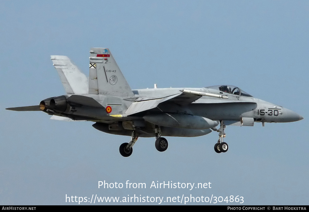 Aircraft Photo of C.15-43 | McDonnell Douglas EF-18M Hornet | Spain - Air Force | AirHistory.net #304863