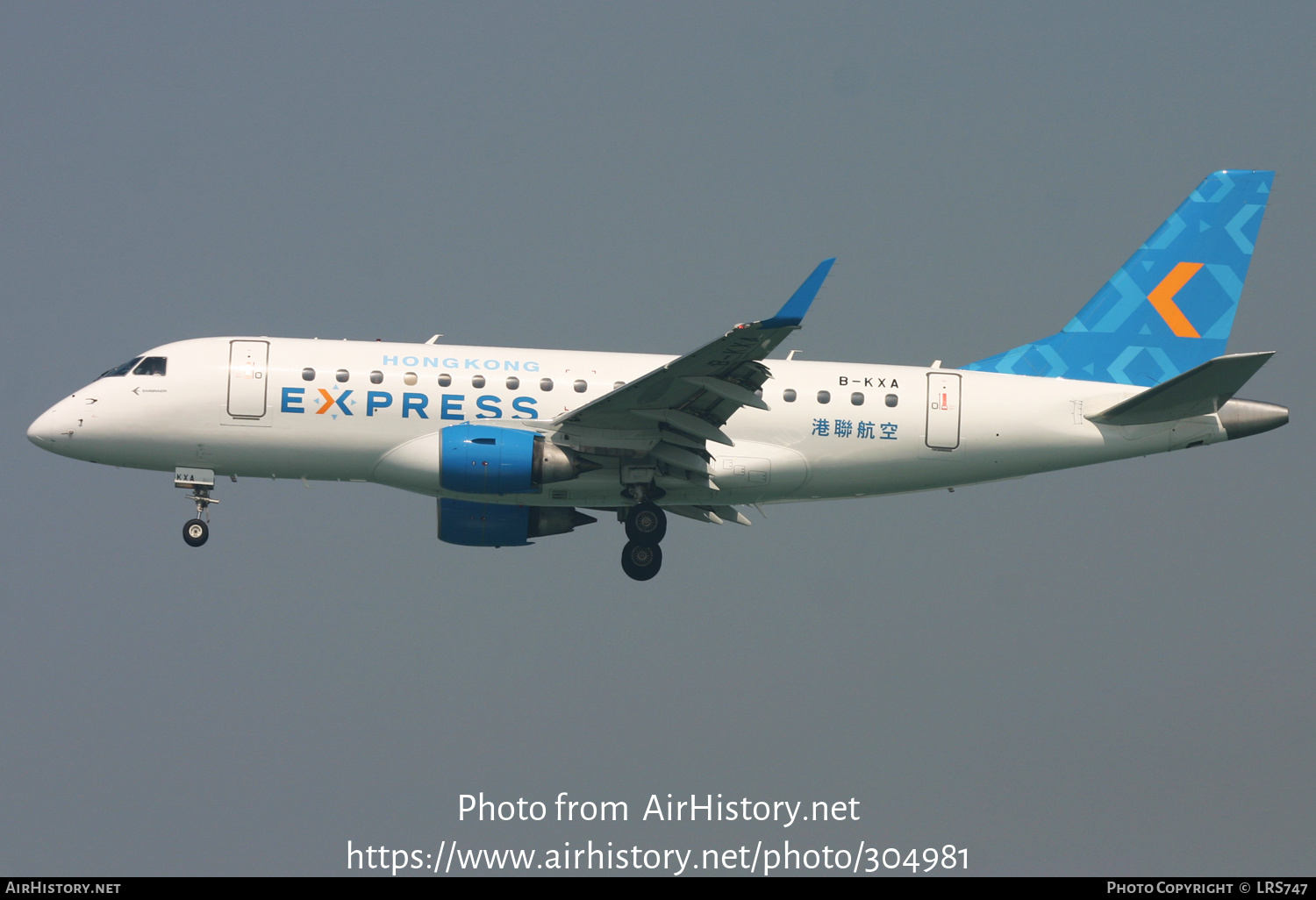 Aircraft Photo of B-KXA | Embraer 170LR (ERJ-170-100LR) | Hong Kong Express | AirHistory.net #304981