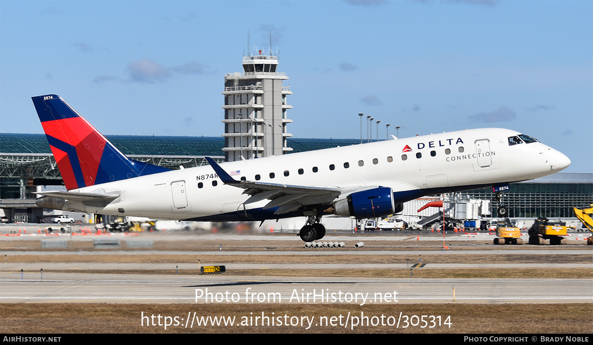 Aircraft Photo of N874RW | Embraer 170SE (ERJ-170-100SE) | Delta Connection | AirHistory.net #305314