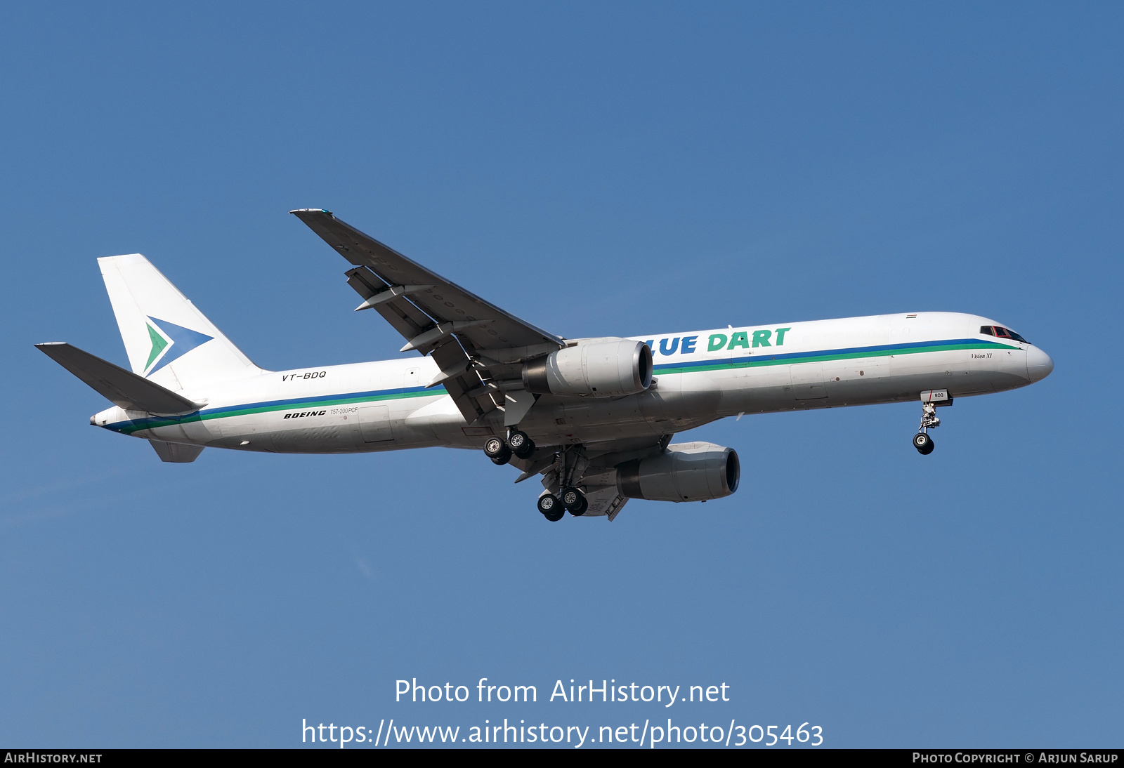 Aircraft Photo of VT-BDQ | Boeing 757-28A(PCF) | Blue Dart Aviation | AirHistory.net #305463