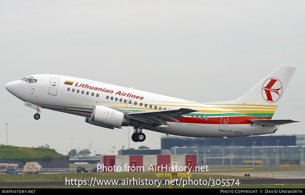 Aircraft Photo of LY-AZY | Boeing 737-548 | Lithuanian Airlines | AirHistory.net #305574